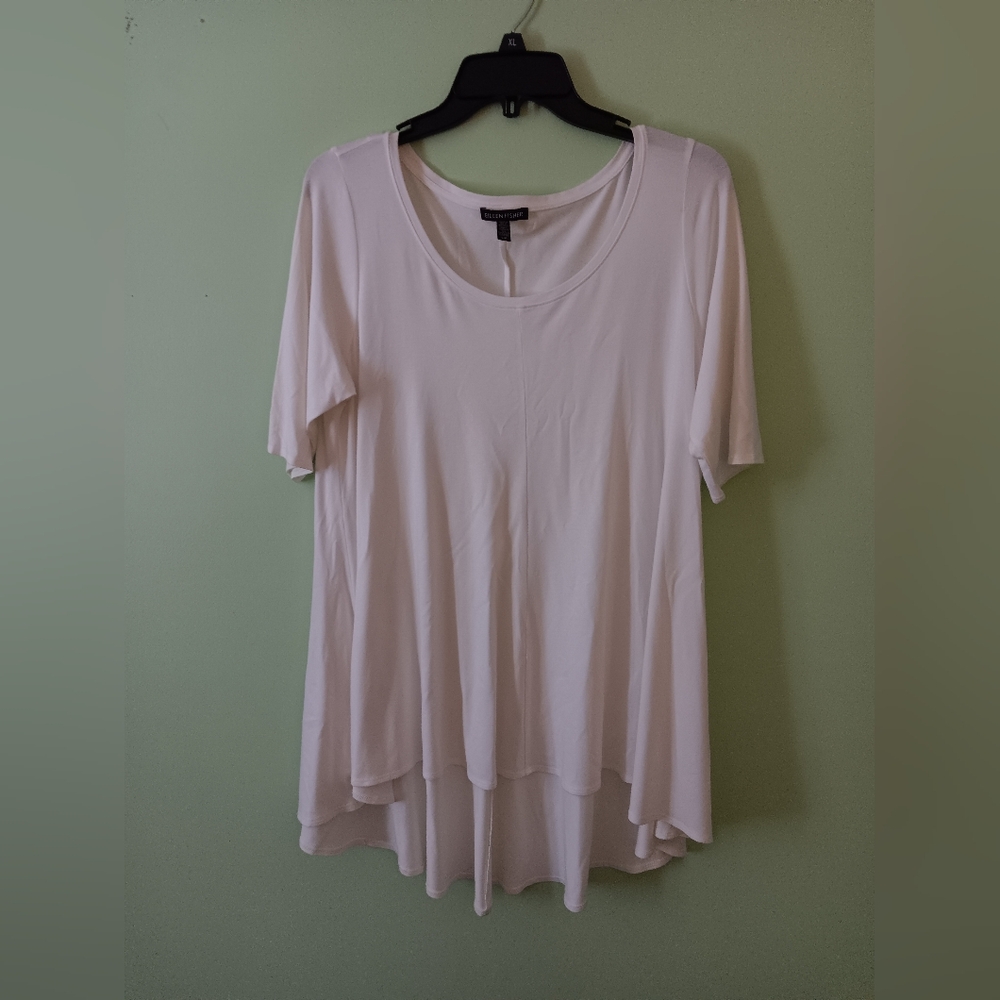 Eileen Fisher Women's White Short Sleeve Top